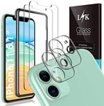 LϟK 4 Pack Screen Protector Compatible with iPhone 11 6.1 inch with 2 Pack Tempered Glass and 2 Pack Camera Lens Protector - 9H Hardness Bubble Free Alignment Frame Screen Protective Film
