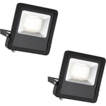 2 PACK Outdoor IP65 LED Floodlight - 50W Cool White LED - Angled Wall Bracket