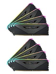 Corsair Vengeance RGB RT 256Go (8x32Go) DDR4 3200MHz C16 Mémoire de Bureau (Éclairage RGB Dynamique, Optimisé pour AMD 300/400/500 Series, Compatible avec Intel 300/400/500 Series) Noir
