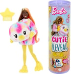 Barbie Cutie Reveal poupée et Accessoires avec Costume en Peluche Pingouin Teint sur nœuds et 10 Surprises incluant Changement de Couleur, série Color Dream, HRK40