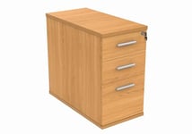 Office Hippo Heavy Duty Pedestal, Lockable Filing Cabinet Office Storage, A4/Foolscap, Wood, Norwegian Beech, 80 cm Deep