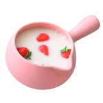 NJZYB Enamelware Milk Pan, Mini Saucepan Butter Warmer with Handle, Milk Pan Butter Warmer Ceramic Coating Pot, Microwaveable Cooking Pot,Pink,1000ml