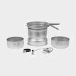 Trangia Gaskök 25 Large, 2100 W + 2 kittlar, 1 stekpanna i DS / Duossal 2.0-laminat vindskydd UL UltraLight-aluminium griptång rem, Power Gas (230 gram)