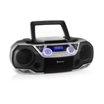 Boombox CD Player Portable with DAB/DAB+/FM Radio Bluetooth USB Cassette Silver