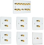 Complete Chrome 5.1 Surround Sound Audio Speaker Wall Plate Kit for Banana Plugs