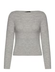 Boat-Neck Knitted Sweater Grey Mango