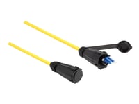 Delock - Nätverkskabel - Lc Multiläge (Hane) Waterproof Till Lc Multiläge (Hane) Waterproof - 1 M - 7.5 Mm - Fiberoptisk - Duplex - 9 / 125 Mikrometer - Protective Cap - Gul