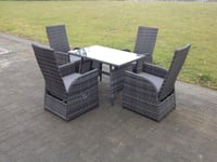 Oblong Table Adjustable Reclining Chair Rattan Dining Set  Garden Furniture Table And Chair Set 4 Chairs
