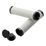 Sram MTB Locking Grips with Two Clamps and End Plugs - White