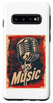 Coque pour Galaxy S10 Microphone chanteur vintage rétro chanteur