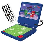 Lexibook - PJ Mask - Lecteur DVD Portable, écran LCD 7”, 2 Haut-parleurs, Batterie Rechargeable, Bleu, DVDP5PJM