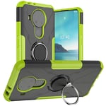BRAND SET Case for Nokia 3.4/Nokia 5.4 with Metal Ring Holder, 2-in-1 Comprehensive Protection Ultra-thin and Durable Shockproof Tough Phone Cover for Nokia 3.4/Nokia 5.4-Green