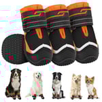 SlowTon Chaussures pour Chiens Protection des Pattes, Chaussures pour Chiens imperméables avec Semelle antidérapante & Velcro réfléchissant réglable, Bottes pour Chiens Petits Moyens Grands Chiens