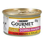 Purina Gourmet Gold Lot de 24 canettes de 85 g pour Chat, Motif Chat, 24 canettes de 85 g