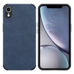 Coque pour Apple iPhone XR en Saphier Bleu Housse de protection Étui en silicone TPU avec dos en similicuir élégant - Neuf