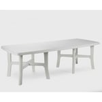 Table d'extérieur Messina, Table à manger extensible, Table de jardin polyvalente rectangulaire, 100% Made in Italy, Cm 160x90h72, Blanc, avec