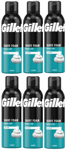 6 X Gillette Classic Shaving Foam For Mens Sensitive Skin 200ml