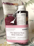 Korres Japanese Rose Body Smoothing Milk Cream & Body Wash Cleanser Gift Set