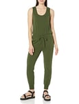Amazon Essentials Women's Studio Terry Fleece Jumpsuit (Available in Plus Size), Dark Olive, XS