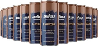 Lavazza, Ready to Drink - Cappuccino, Cold Brew Coffee Drink, 100% Arabica with Partially Skimmed Milk and Cocoa, Smooth and Velvety Taste, 250 ml