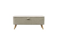 LOUNGITUDE - Bout de lit avec Rangement en Tissu - Beige