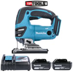 Makita DJV180 18V Cordless Li-ion Jigsaw With 2 x 5.0Ah Batteries & Charger