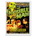 Artery8 The Invisible Man Hg Wells Classic Horror Sci Fi USA A4 Artwork Framed Wall Art Print