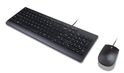 Lenovo 4X30L79908 Norwegian QWERTY Keyboard - Black (Standard, Wired, USB, QWERTY, Black, Mouse Included)