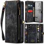 CaseMe Multi-Slot 2 i 1 Plånboksfodral Galaxy S24 Svart
