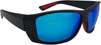 FJ Gear X097 polariserande UV400 flytande solglasögon svart röd/blå spegel lins
