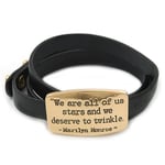 Black Leather 'We are all of us stars and we deserve to twinkle' inscription by