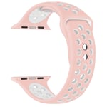 EWENYS Replacement Strap, Compatible with Apple Watch Series 7 45mm, SE Series 6 Series 5 Series 4 44mm, Series 3 Series 2 Series 1 42mm. Silicone Nike Sport Editon(Pink-white)