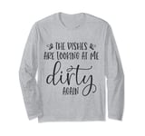Dirty Dishes Stare-Down Kitchen Humor Humorous Present Long Sleeve T-Shirt