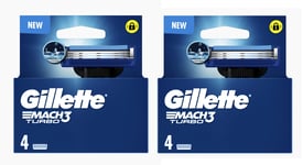 Pack 8 Lames GILLETTE MACH3 TURBO Recharge Rasoir Gilette Match 3 Match3 Mach 3*