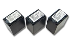 vhbw 3x Accus compatibles avec caméscopes Sony Alpha DSLR-A290L, DSLR-A290Y, DSLR-A330, DSLR-A330L (3300mAh, 7,4V, Li-Ion)