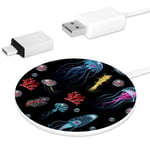 MUOOUM Jellyfish Corals Seaweed Fast Wireless Charger, Wireless Charging Pad 10W Unibody Fast Charging Pad Compatible for iPhone, airpods or any Qi enabled Smartphone