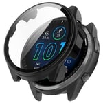 Garmin Forerunner 965 Heltäckande skal med inbyggt skärmskydd, Svart