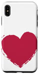 Coque pour iPhone XS Max Couleur de l'année 2023 Viva Magenta et cœur géant blanc