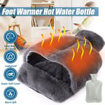 Hot Water Bottle Foot Warmer Energy Saving Slippers Feet Muff 2L Faux Fur Cover