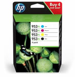 Genuine HP 953XL Set Bundle 4 Ink Cartridges Black Cyan Magenta Yellow Exp 2020