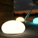 Shapelights® Indoor & Outdoor USB Chargeable Solar Powered Colour Changing Mood Light - Mini Pebble 24cm