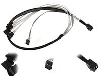 KALEA-INFORMATIQUE Cordon SAS MiniSAS SFF-8643 vers 4 ports SATA avec connecteur Sideband. Longueur 100cm SFF8643 SATA