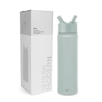 Simple Modern Water Bottle with Straw Lid Vacuum Insulated Stainless Steel Metal Thermos Bottles | Reusable Leak Proof BPA-Free Flask for Gym, Travel, Sports | Summit Collection | 22oz, Sea Glass Sage