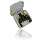 2 Pin Euro Plug to 3 Pin UK Mains Adapter - Ideal for GHD's 5 Amp - WHITE