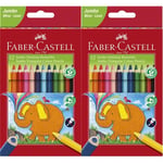 Faber-Castell 116501 Triangular Jumbo Coloured Pencil (Pack of 12) 12 Count (Pac