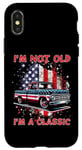 Coque pour iPhone X/XS I'm Not Old I'm Classic American Truck USA Flag Car