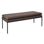 Nordic Furniture Group Trouville bänk med dyna tyg brun/metall svart 122x47 cm