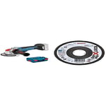 Bosch Professional GWX 18 V - 10 PC Angle Grinder (No Battery, X-Lock, Disc Size: 125 mm, L - Boxx) + Angled Flap Disc Best (for Metal, X-Lock, X571, Diameter 125 mm, Grit K80)