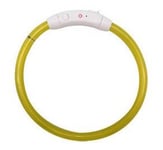 LED halsband för hund, lång batteritid, uppladdningsbart, 75 cm - Gul