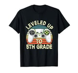 Vintage Leveled Up To 5th Grade Back To School Gamer Boys T-Shirt